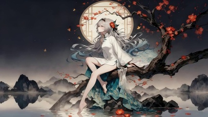 古韵风梅花女孩