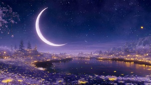 护眼星空树木河流