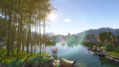 唯美古风山水湖畔