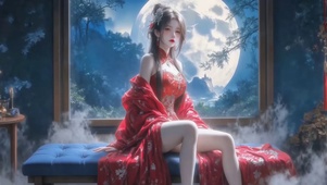 月夜古风长腿性感仙气女神