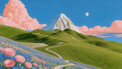 唯美草原鲜花