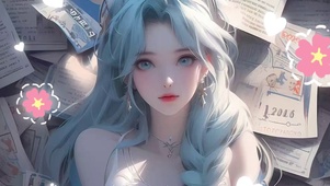 蓝发麻花辫