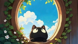 可爱小黑猫