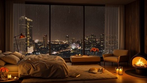 舒适雨夜睡眠