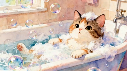 洗澡猫咪