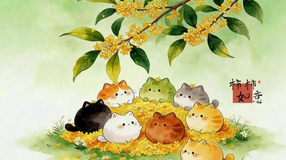 桂花树下猫