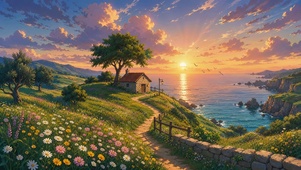 海滨落日