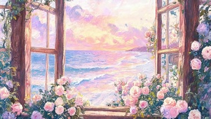 油画海景