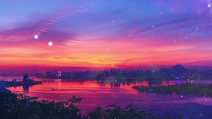 夕阳如火焰般炽热