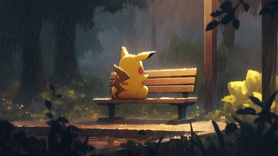 雨中皮卡丘