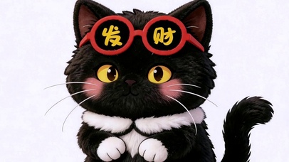 古灵精怪发财小猫