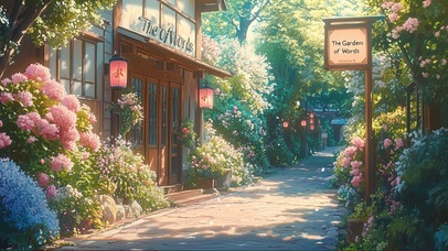 朦胧春日城市森林景观