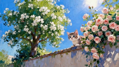 花墙小猫