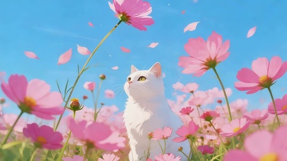 治愈鲜花猫咪
