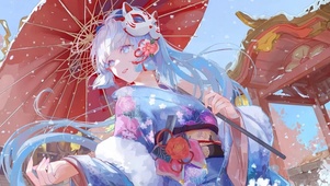 撑伞的女孩