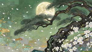 夜景树木