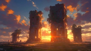 落日历史建筑