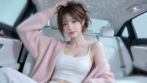 车厢可爱少女