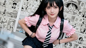 学院风甜酷清纯美少女