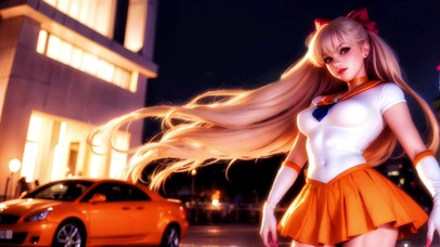 街头金发美少女