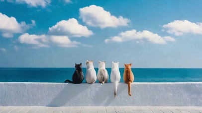 海边看海的猫咪