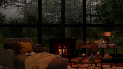 舒适卧室窗外雨