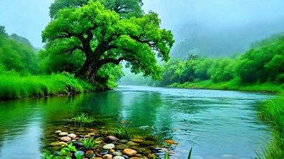 护眼小河流水4K