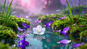 雨涧孤花