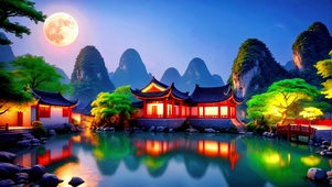 举头望明月，低头思故乡。