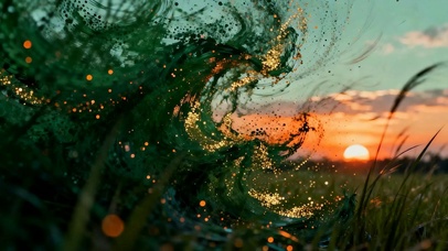 夕阳海浪