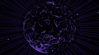 紫色炫酷粒子星球