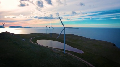 4K 高清 挪威航拍旋转风车