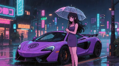 像素风紫色兰博基尼也留不住