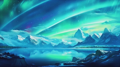 清新护眼蓝色极光美景