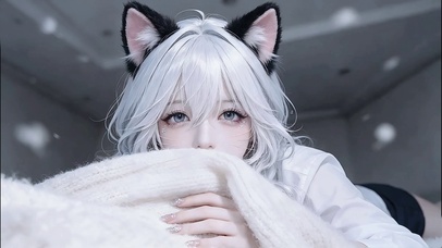 呆萌可爱猫女友