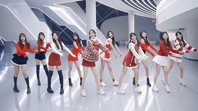 拉拉队性感美少女舞蹈桃花朵朵开