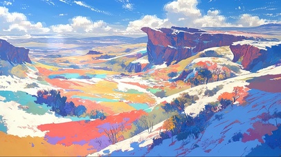 奇特彩色丹霞地貌