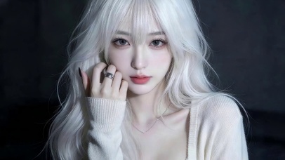 纯欲白发气质少女