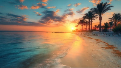 落日热带海岛海岸