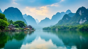 清新护眼山水