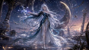 星月银发魔法女神