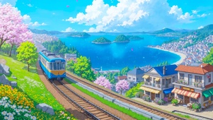 夏日海边小镇