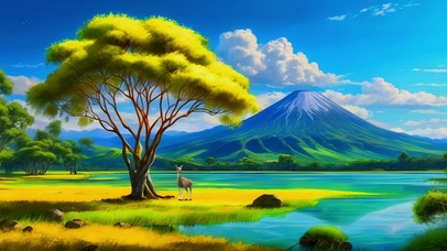 绿色护眼郊外美景