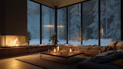 窗外飘雪4K
