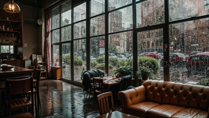 【雨景】大厅外的雨