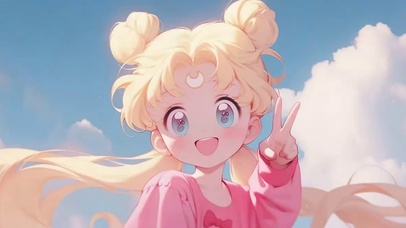 比耶的动漫插画女孩