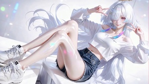 可爱甜美白毛女孩莫宁