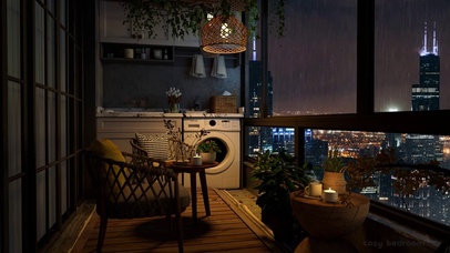 窗外的芝加哥雨夜