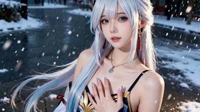 cos白发二次元少女