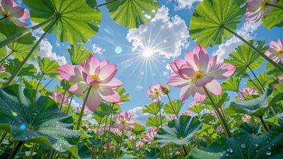 晴风拂荷田，云影入夏来